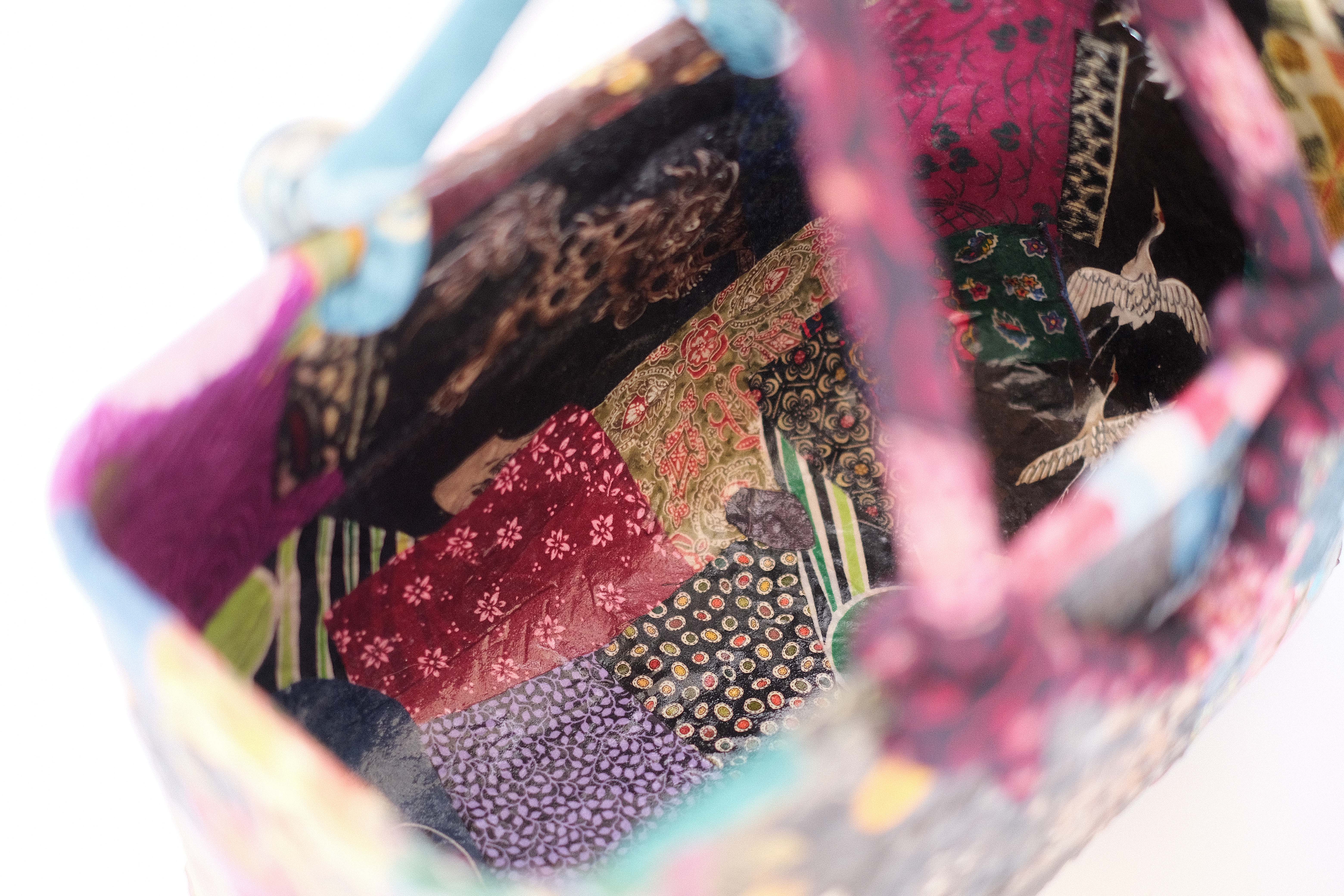 【一点物】一閑張手提げ籠 大